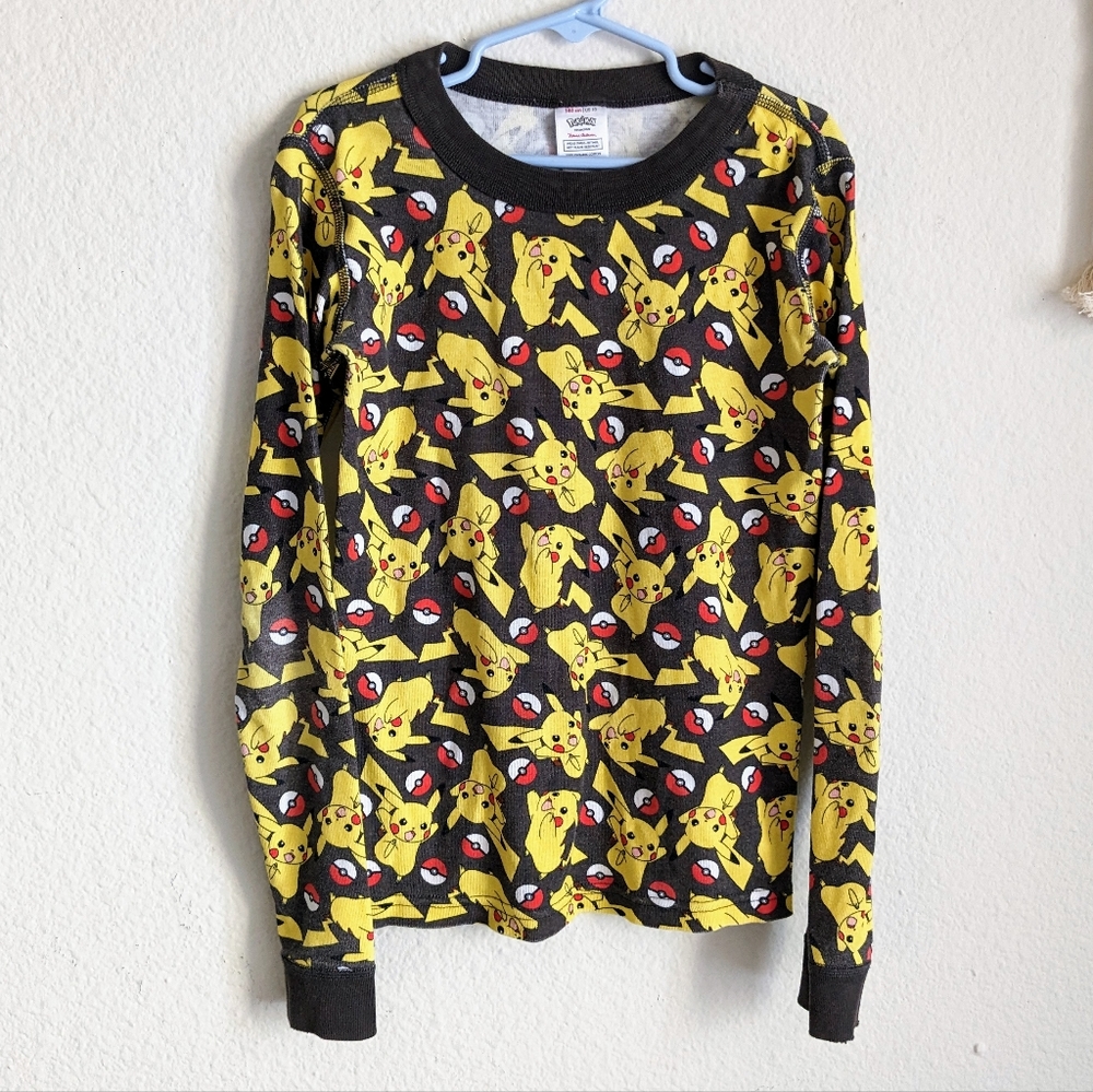 Hanna Andersson Pokemon Pikachu PJ Pajama Top Long Sleeve Sz 10